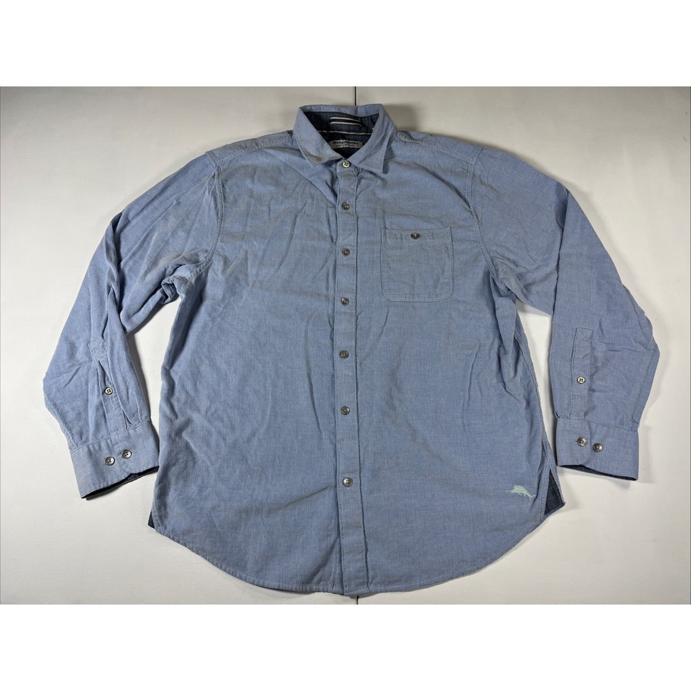 Tommy Bahama Shirt Button Up Coastline Cord Corduroy Long Sleeve Blue Men's L